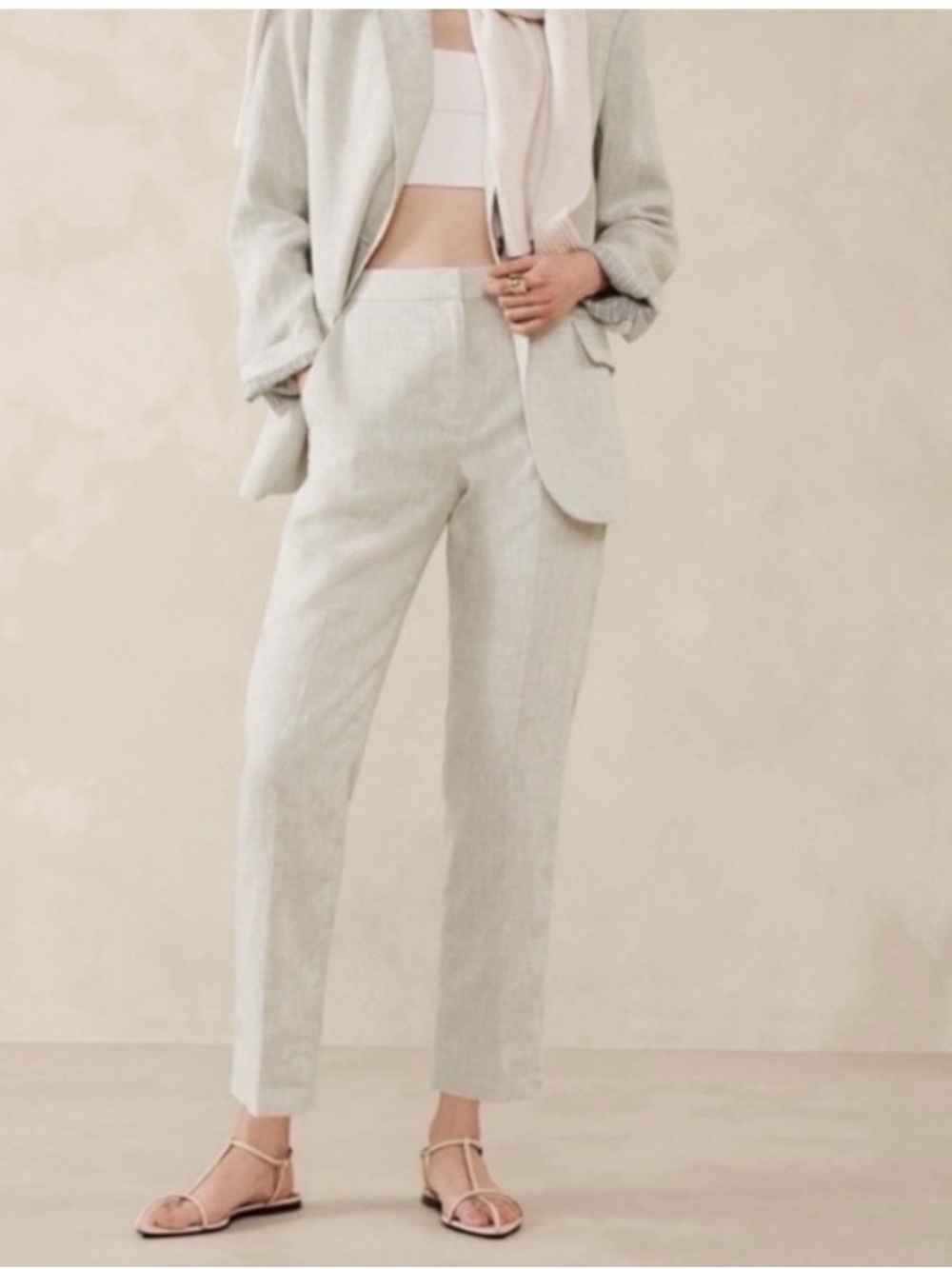 Women’s natural color Linen Blend Trousers